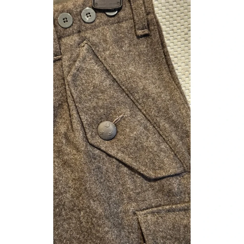 Vintage Swedish Military 1960 Wool Cargo Pants Grey Brown 29x27 M58 Vietnam Era‎